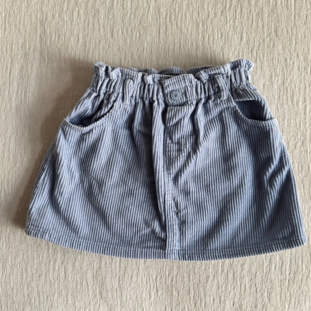 Zara Girls Blue Corduroy Skirt